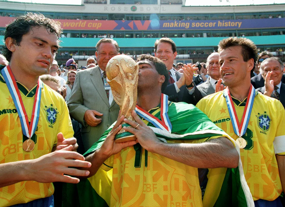 Romário celebrates Brazil’s 1994 World Cup victory
