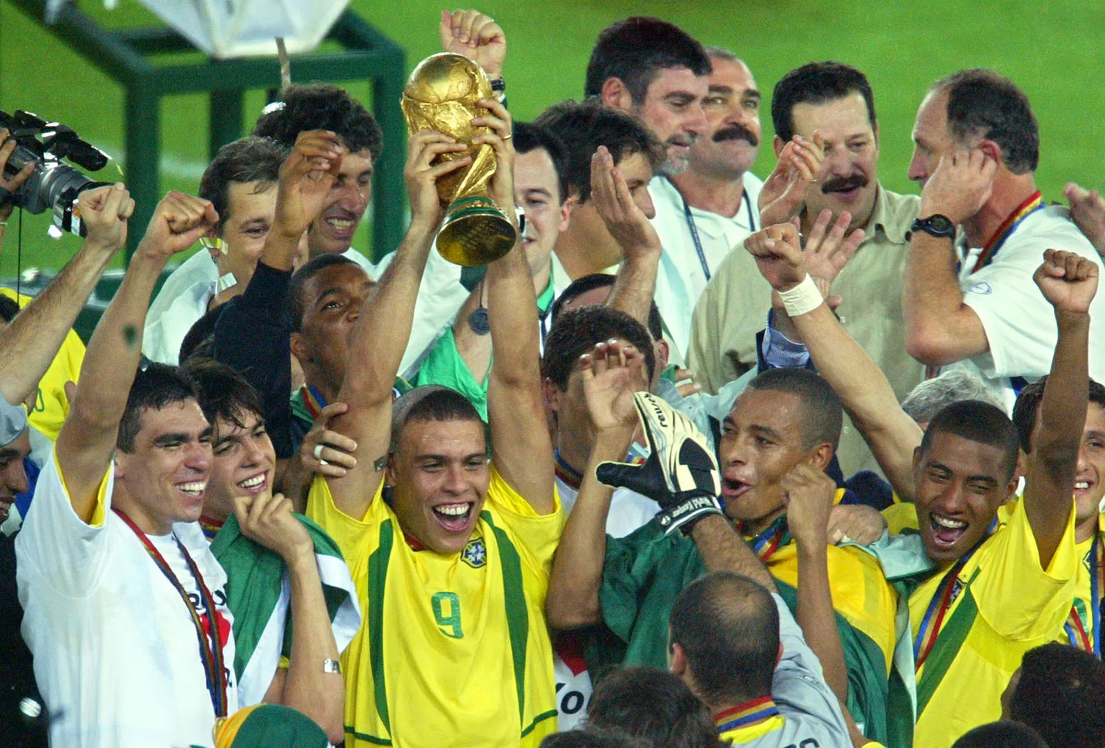 Ronaldo Nazário celebrates Brazil’s 2002 World Cup victory