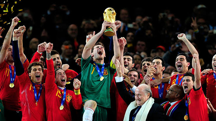 Iker Casillas celebrates Spain’s 2010 World Cup victory